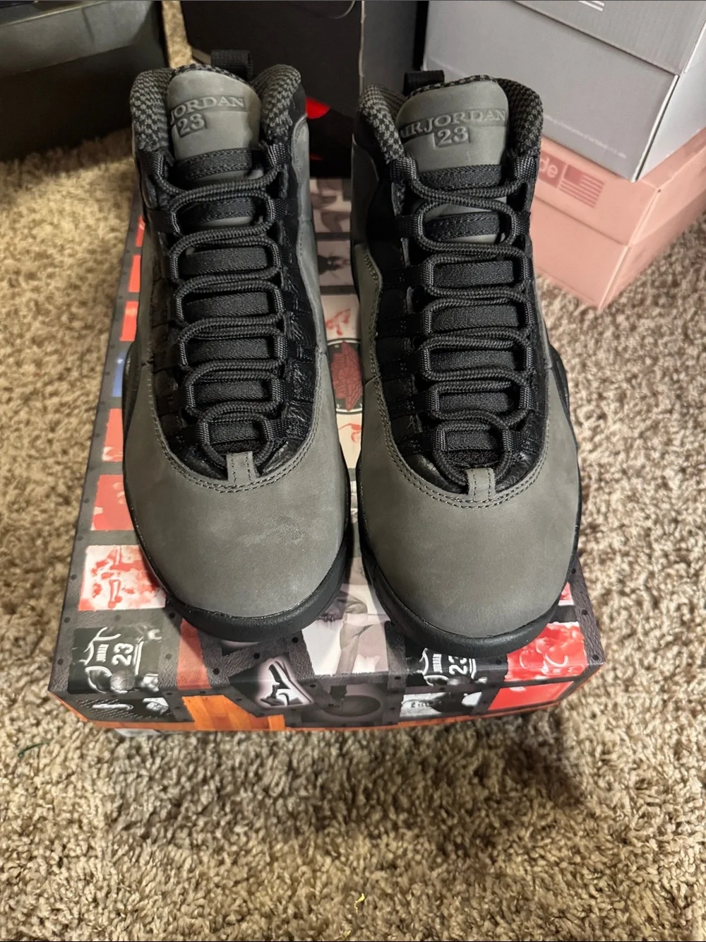 Jordan Men's Athletic Sneakers in Gray and Black